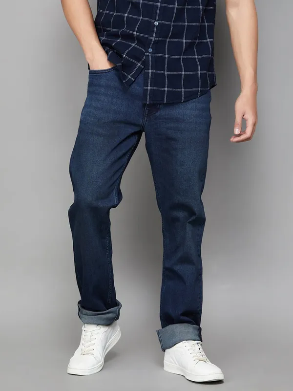 U S POLO straight fit washed blue denim jeans