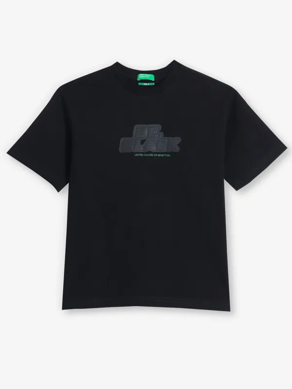 UCB black cotton plain t-shirt