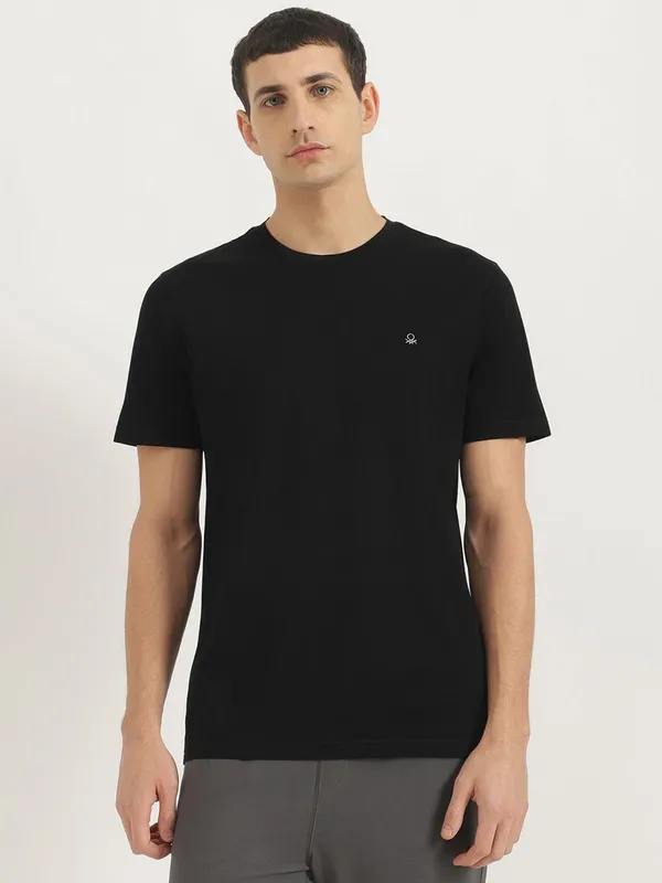 UCB black knitted cotton t-shirt
