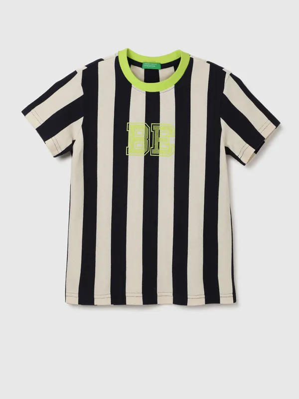 UCB black stripe cotton half sleeve t-shirt