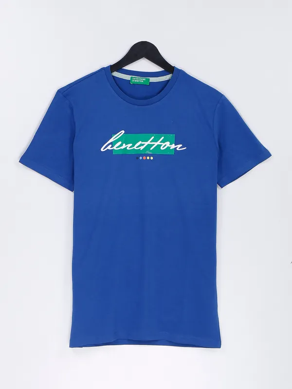 UCB cotton blue printed t shirt