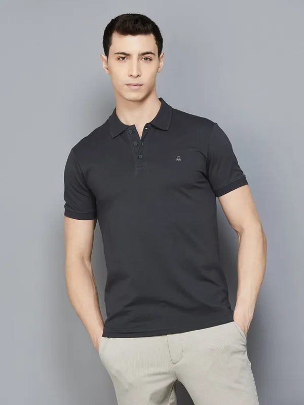UCB dark grey half sleeve polo t-shirt