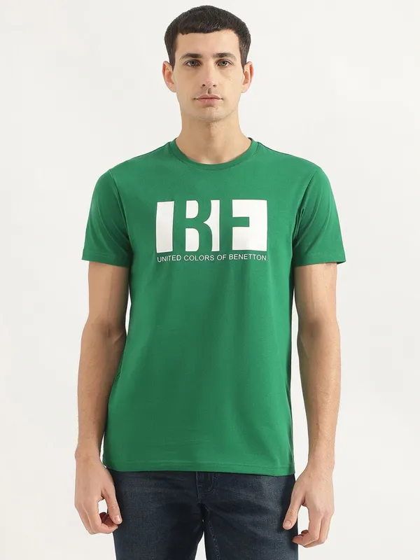 UCB green brand name cotton t-shirt