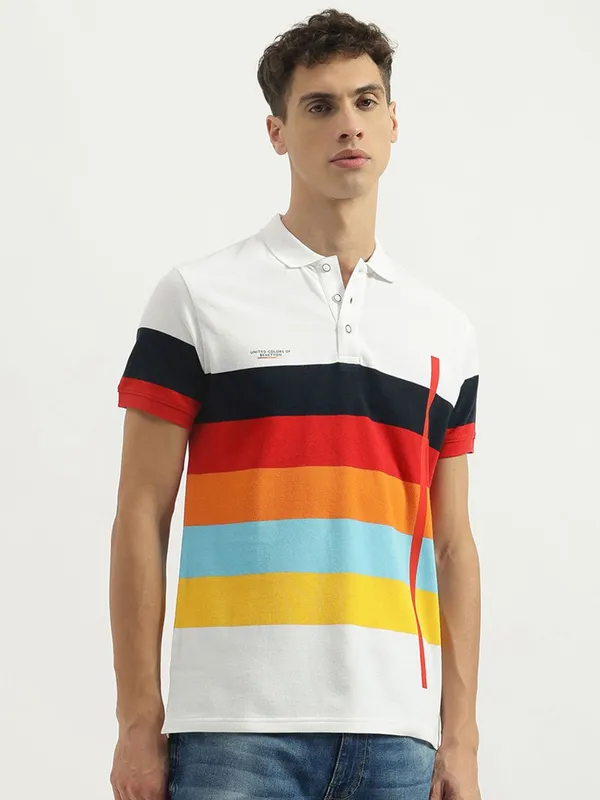UCB multicoloured cotton slim fit men t-shirt