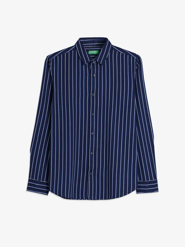 UCB navy stripe full sleeve shirt