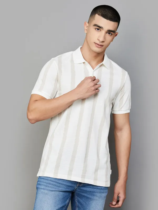 UCB off white striped cotton t-shirt