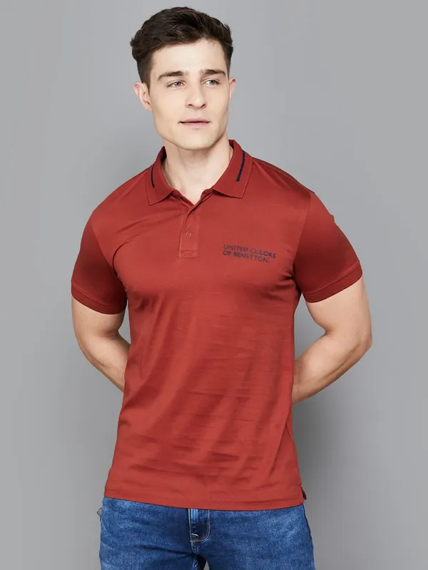 UCB plain cotton brown t-shirt for men