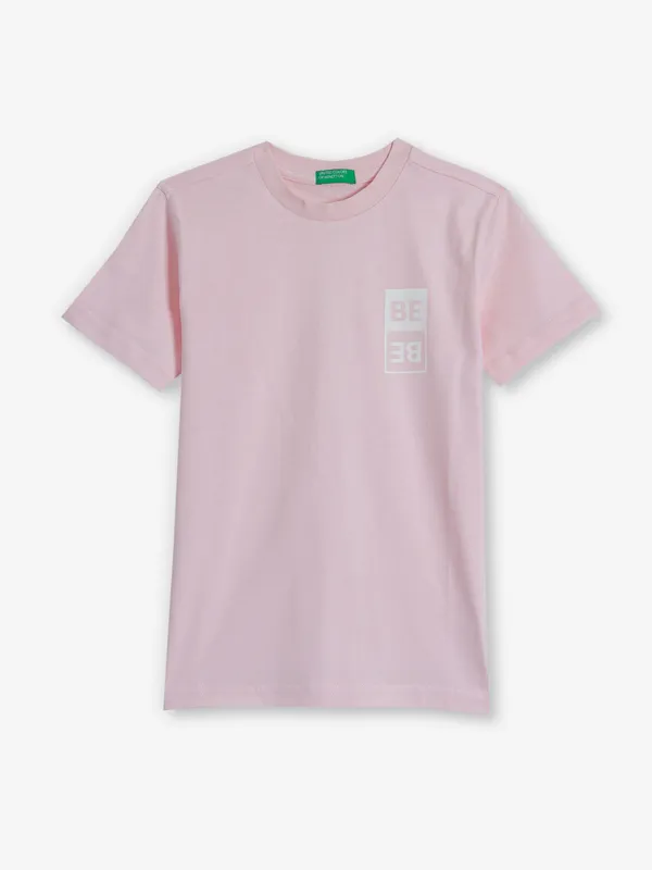 UCB plain pink cotton half sleeve t-shirt