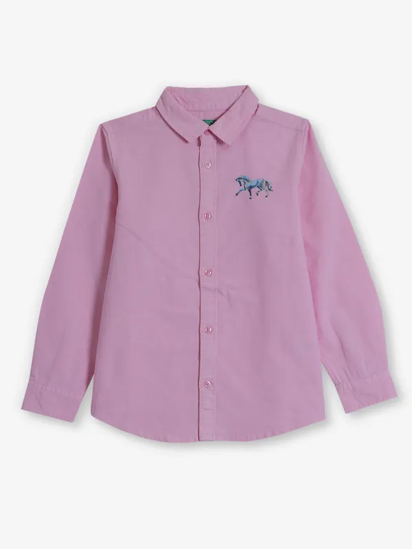 UCB plain pink cotton shirt