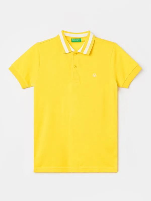 UCB plain yellow t-shirt in cotton fabric