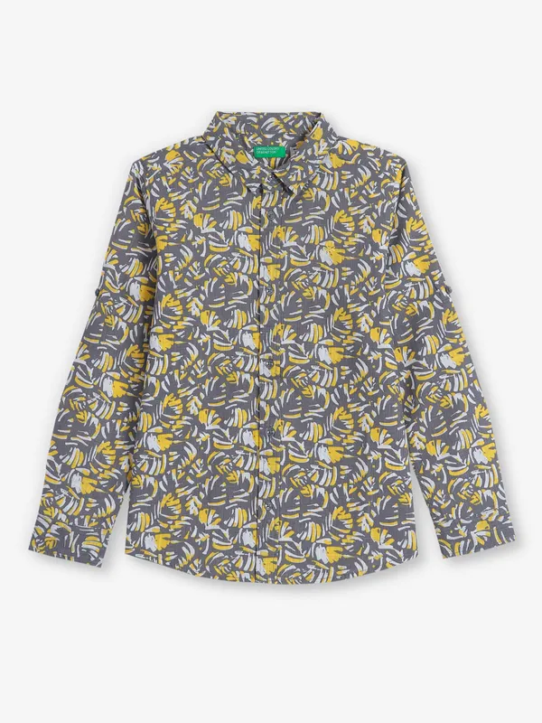 UCB printed grey cotton shirt