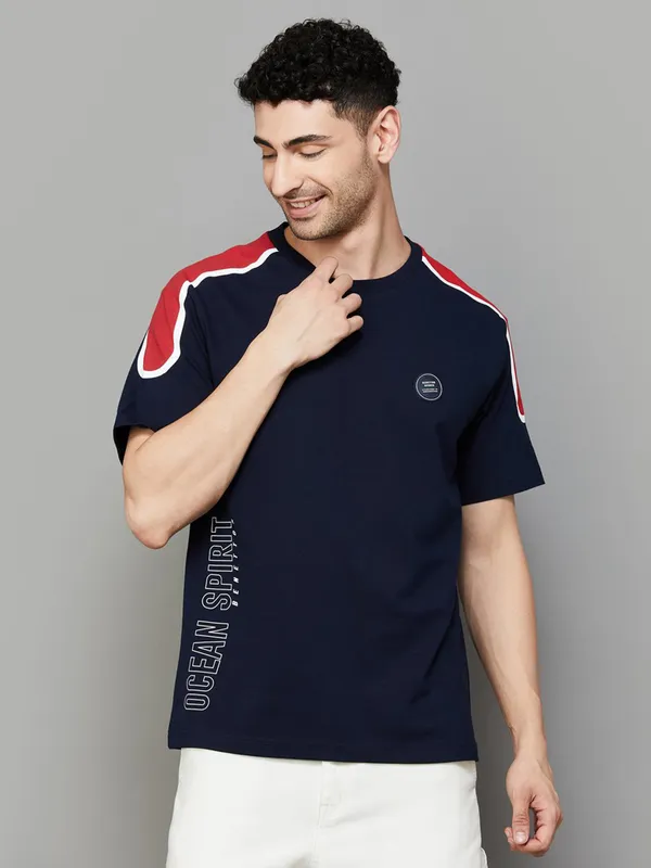 UCB printed navy slim fit t-shirt