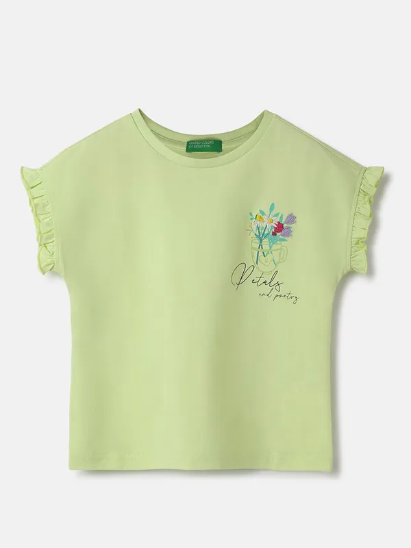 UCB  printed sage green cotton t-shirt