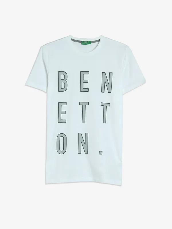 UCB printed white cotton casual t-shirt