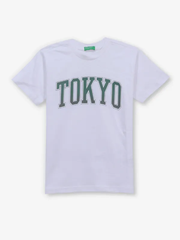 UCB printed white cotton t-shirt