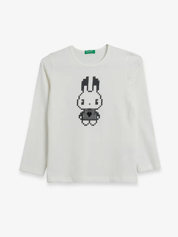 UCB printed white t shirt in cotton