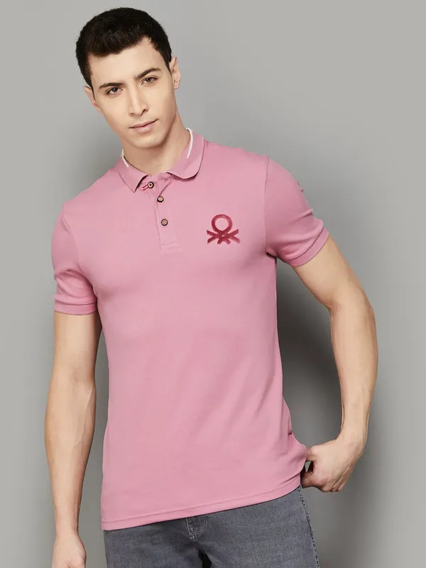UCB salmon pink slim fit t-shirt