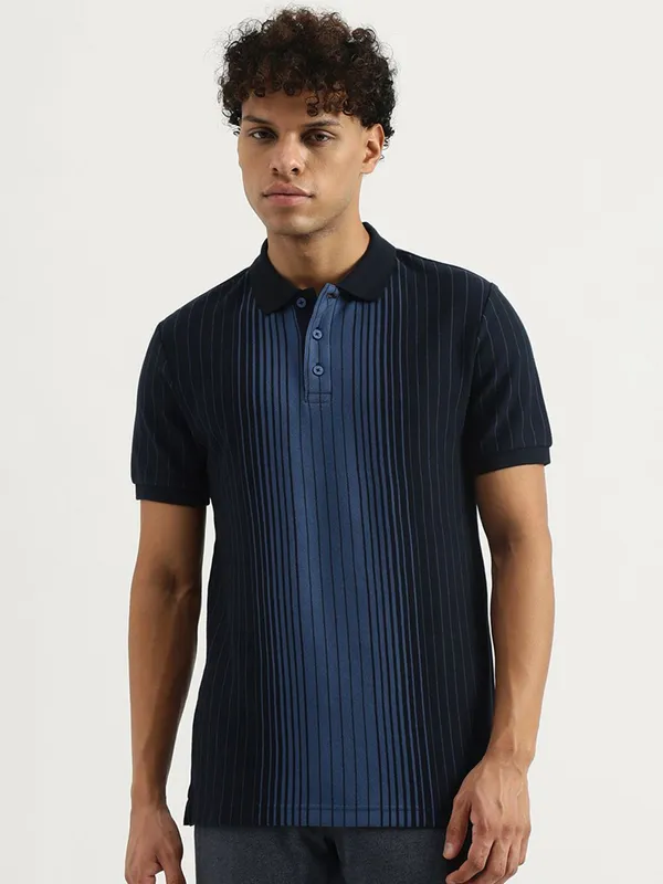 UCB stripe navy cotton t-shirt