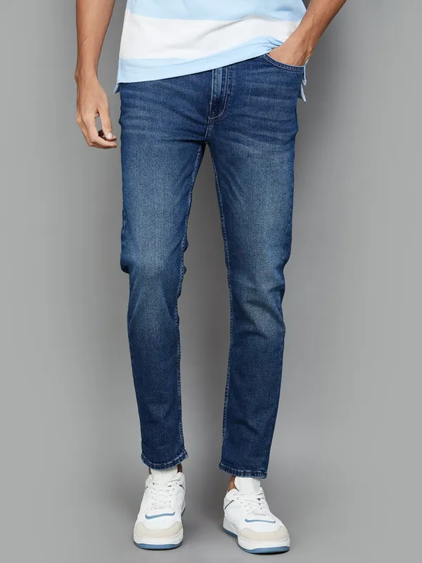 UCB washed blue slim taper denim jeans