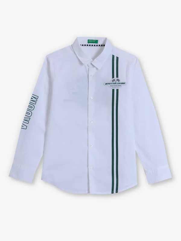 UCB white cotton full sleeve shirt
