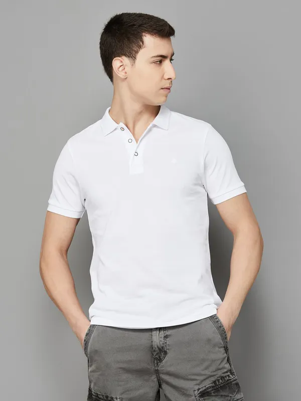 UCB white half sleeve polo t-shirt