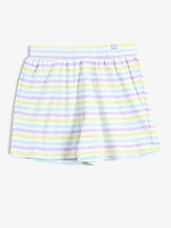 UCB yellow and purple stripe cotton shorts