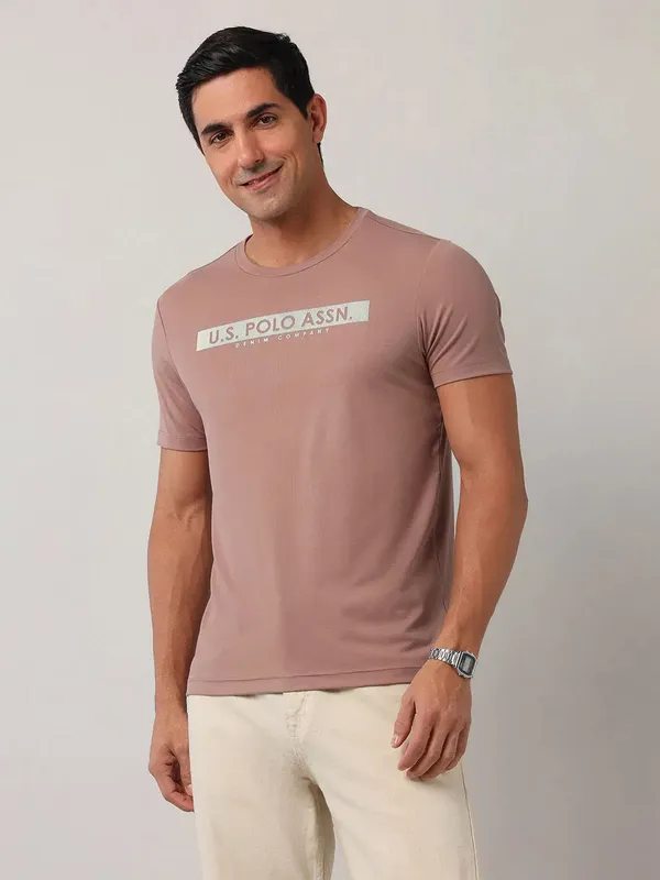 US POLO ASSN light brown cotton shirt