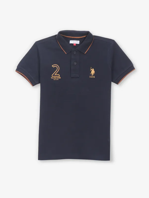 US POLO ASSN navy cotton polo t-shirt