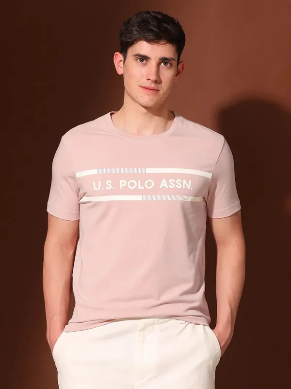 US POLO ASSN peach cotton t-shirt