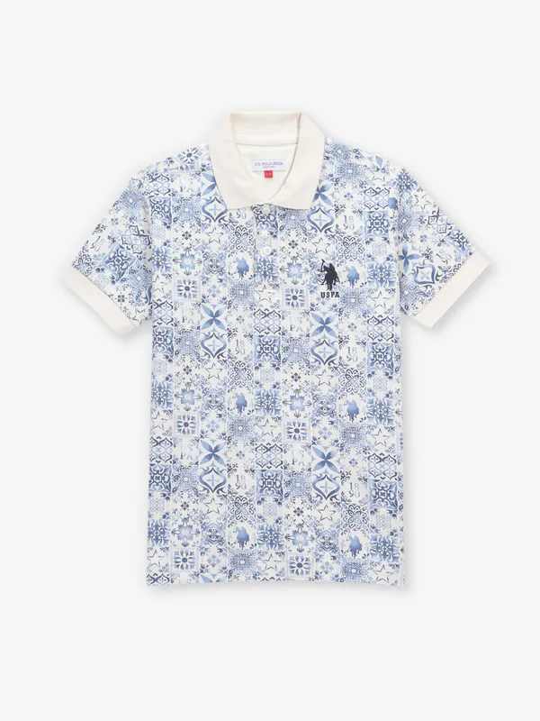 US POLO ASSN printed blue cotton t-shirt