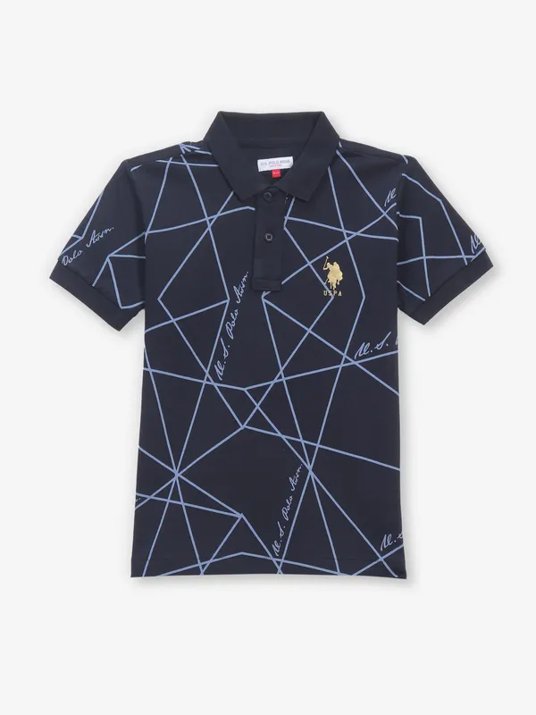 US POLO ASSN printed navy cotton t-shirt