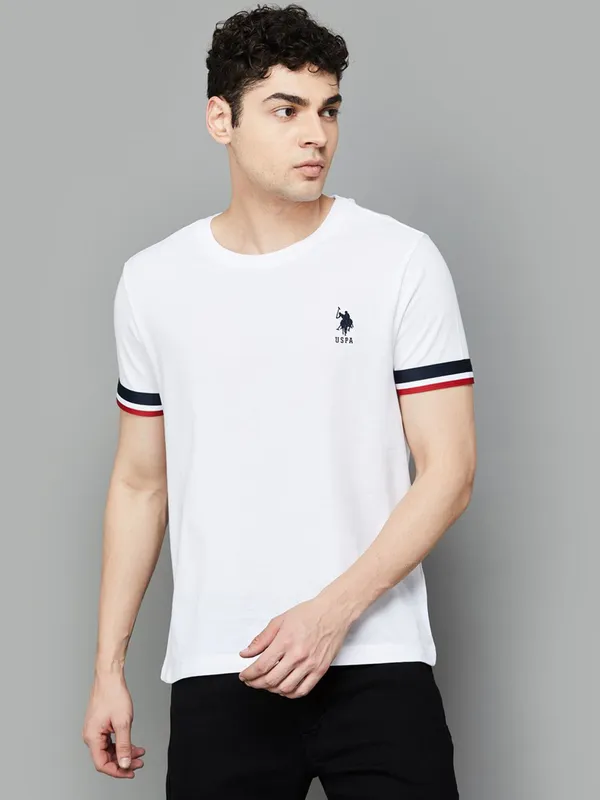 US POLO ASSN white cotton t-shirt for men