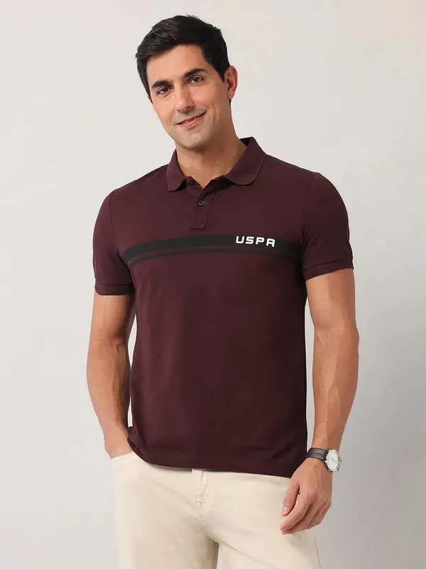 US POLO ASSN wine cotton t-shirt for men