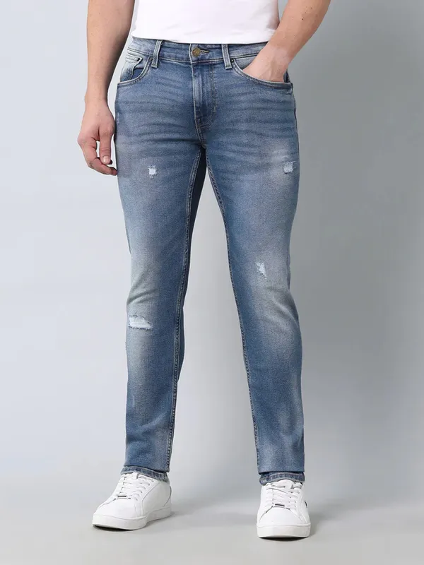 US POLO blue washed and ripped jeans for mens