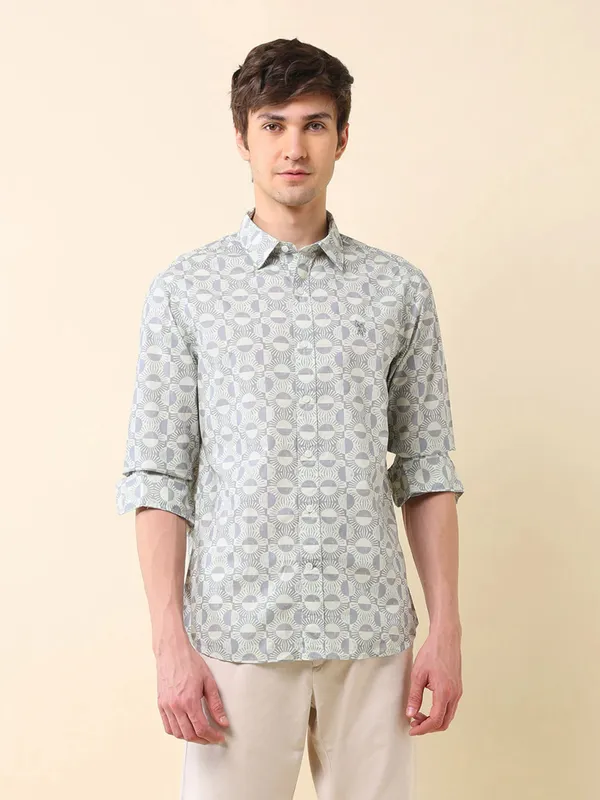 US POLO printed off white shirt