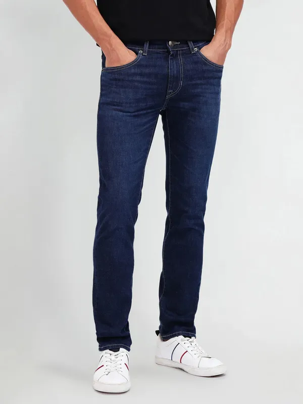 US POLO solid blue denim men jeans