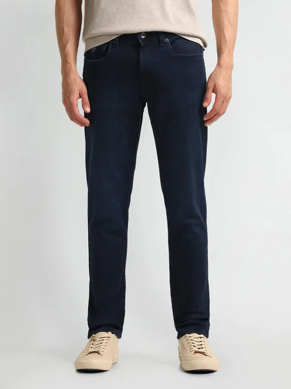 US POLO solid navy slim tapered denim