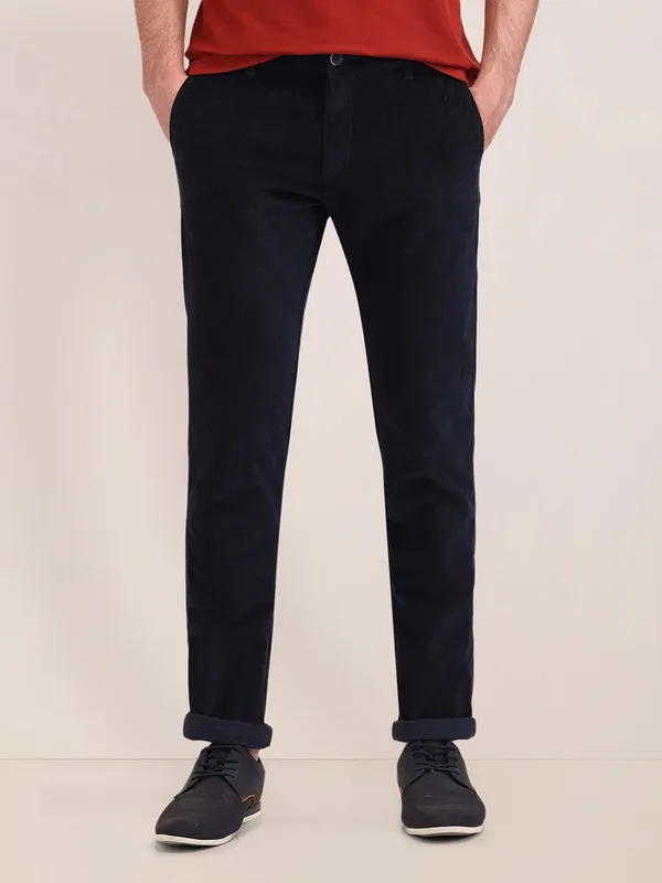 US POLO solid navy trouser in cotton