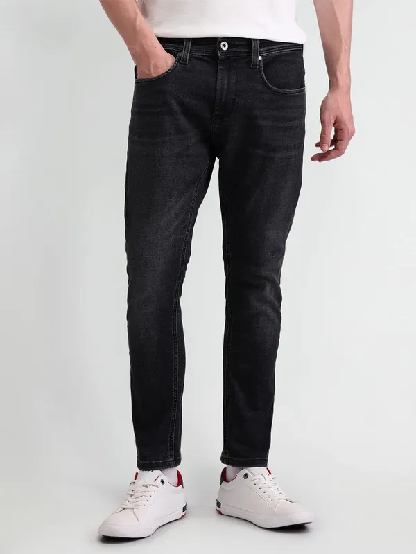 US POLO washed dark grey slim fit denim