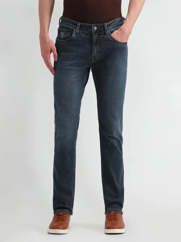 US POLO washed grey slim taper jeans