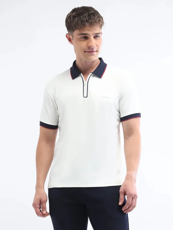 US POLO white plain polo t-shirt