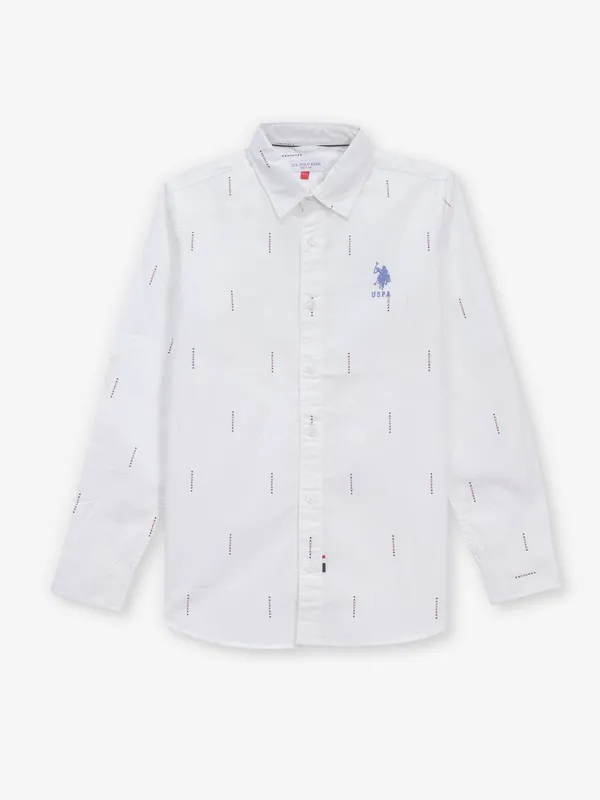 US POLO white printed shirt