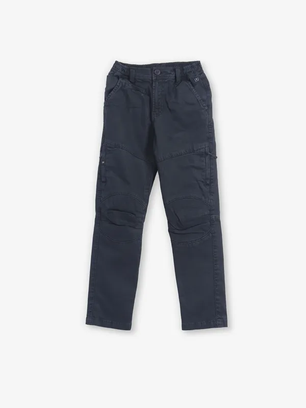 UTEX dark grey solid cargo jeans