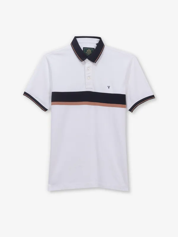 VAN HEUSEN blue printed cotton polo t-shirt