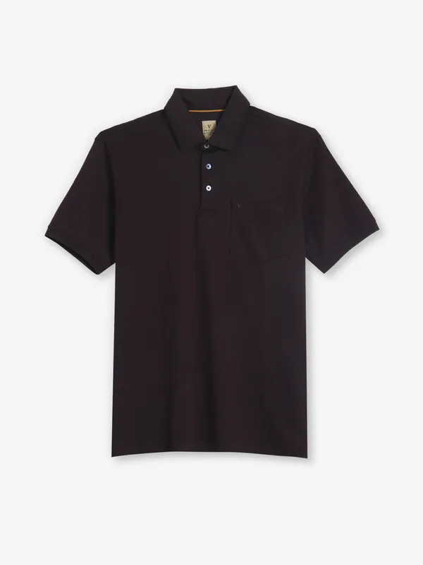 VAN HEUSEN coffee color plain cotton t-shirt