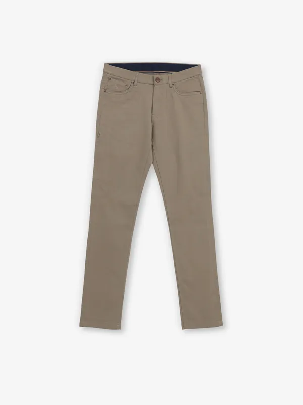 VAN HEUSEN khaki slim fitted cotton trouser for men