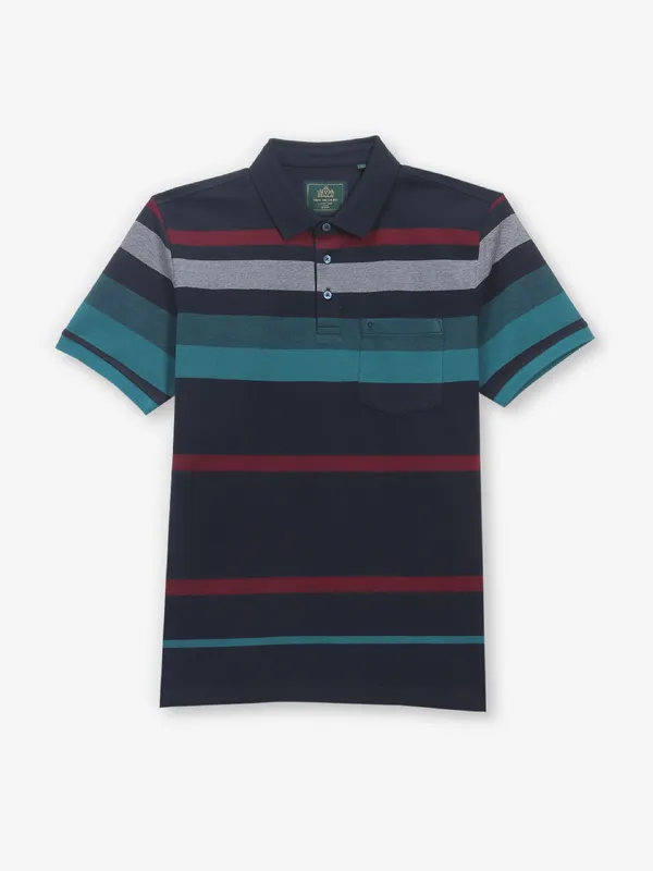 VAN HEUSEN men multicolour stripe cotton t-shirt