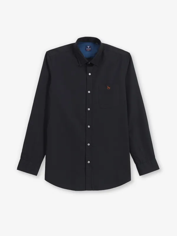 VAN HEUSEN plain black cutaway shirt for men