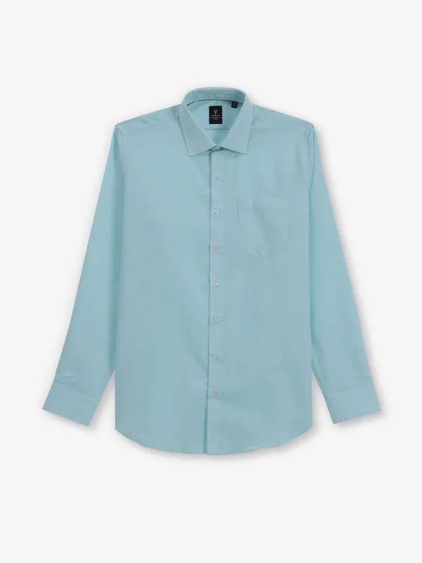 VAN HEUSEN sky blue textured shirt for men
