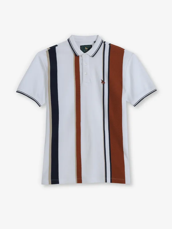 VAN HEUSEN white stripe cotton t-shirt